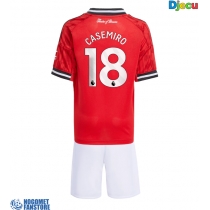 Manchester United Casemiro #18 Domaci Dres za djecu 2025-26 Kratak Rukav (+ Kratke hlače)